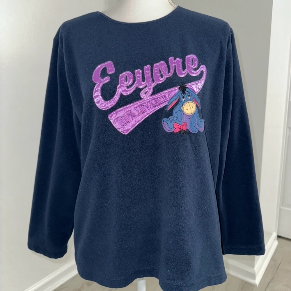 Vintage‎ Disney Eeyore Navy Fleece Sweatshirt